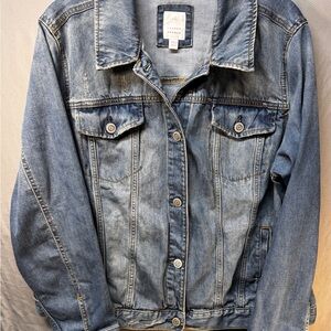LC Lauren Conrad Denim Jacket Women XXL Blue Button Down Front
